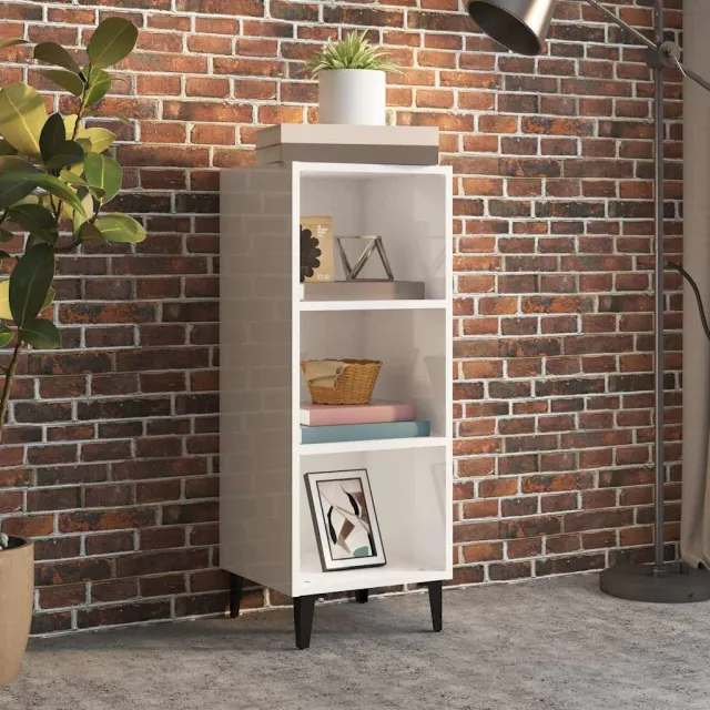 vidaXL Dressoir 34,5x32,5x90 cm bewerkt hout hoogglans wit, foto 2