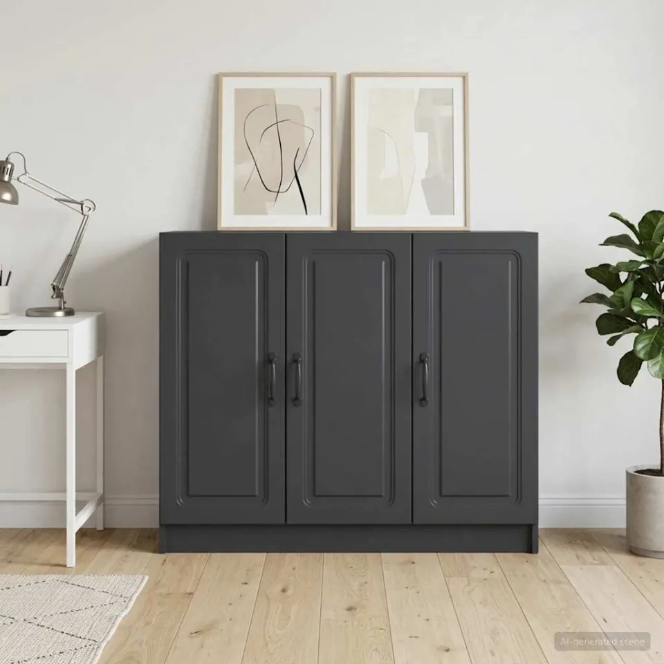 vidaXL Dressoir Zwart 89 x 34,5 x 77 cm Bewerkt hout, foto 3