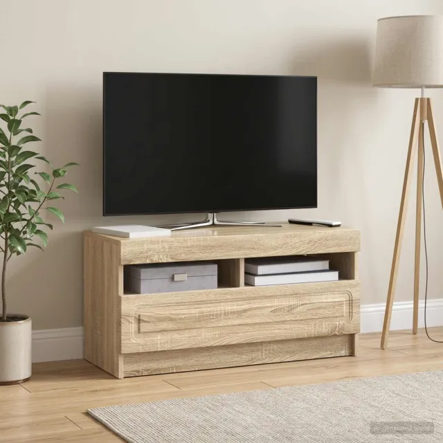 vidaXL LED tv-meubel Sonoma Eiken Bewerkt hout Bruin
