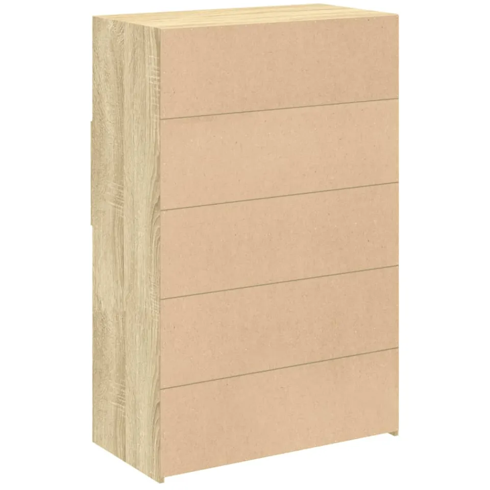 vidaXL Hoge kast 80x42,5x124 cm bewerkt hout sonoma eikenkleurig, foto 4
