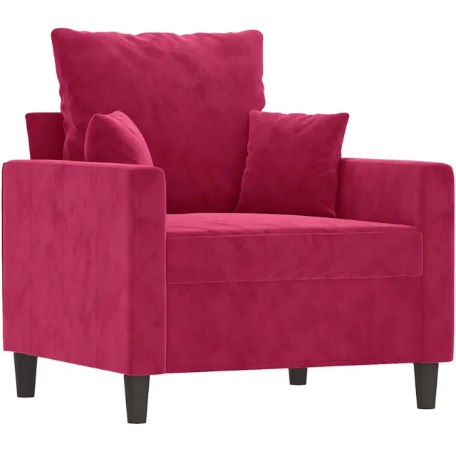 vidaXL Fauteuil - 60 - cm - fluweel - wijnrood