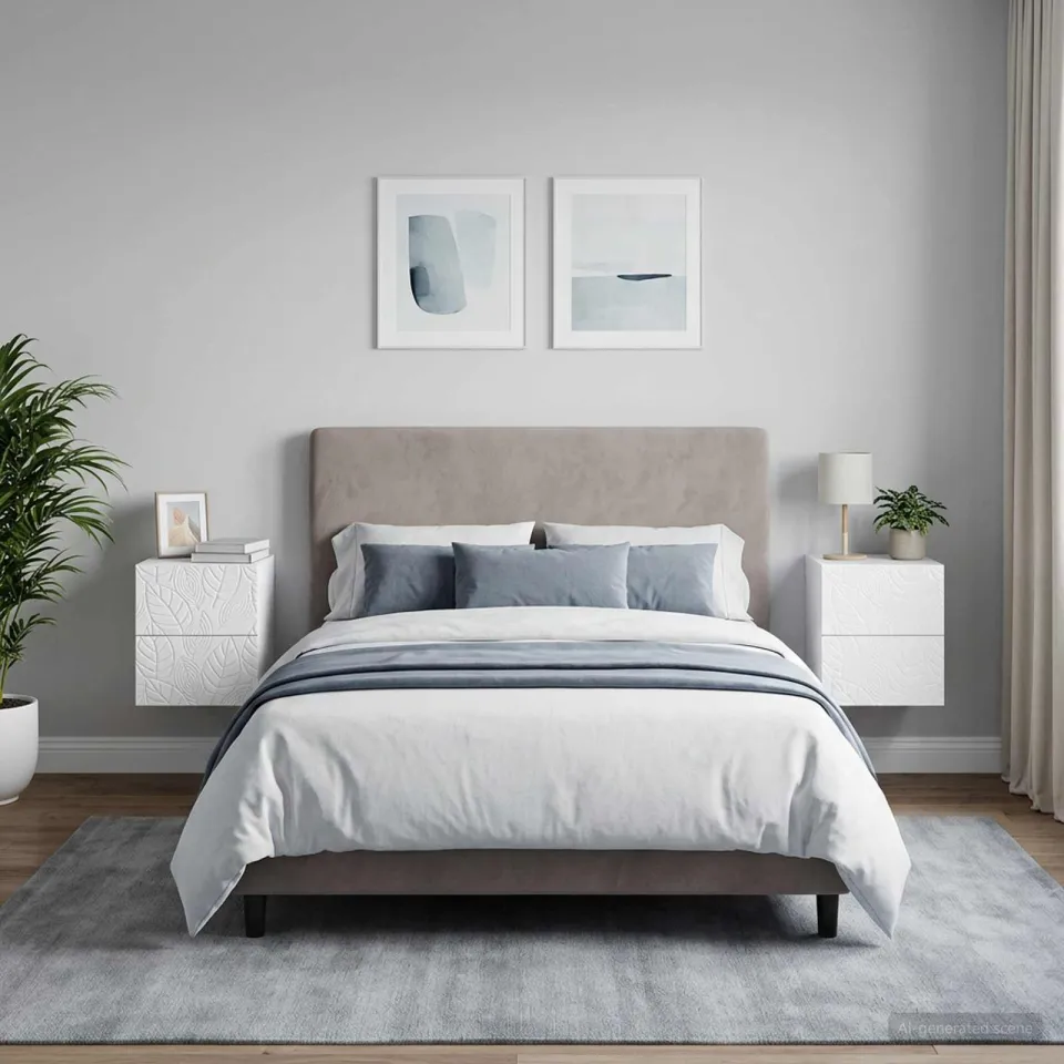 vidaXL Wandbeugel Bedkast 2 st Hoogglans Wit 34,5 x 33 x 40 cm, foto 3