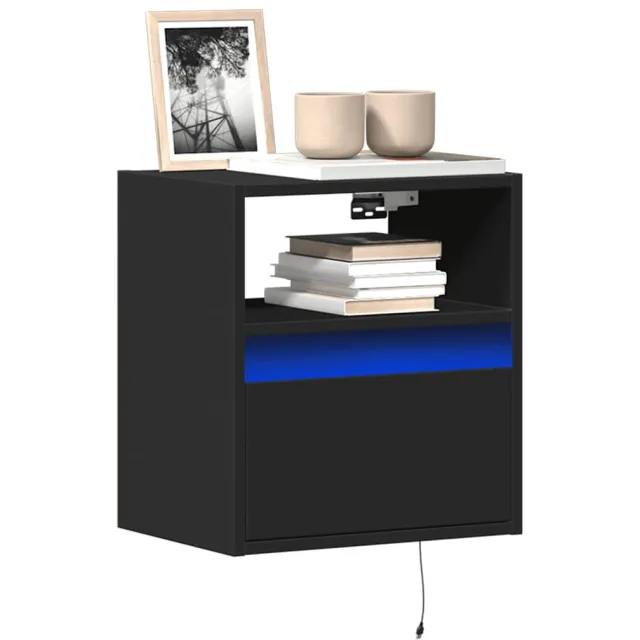 vidaXL Tv-wandmeubels met LED-verlichting 2 st 41x31x45 cm zwart