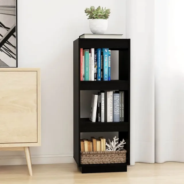 vidaXL Boekenkast/kamerscherm 40x35x103 cm massief grenenhout zwart, foto 2