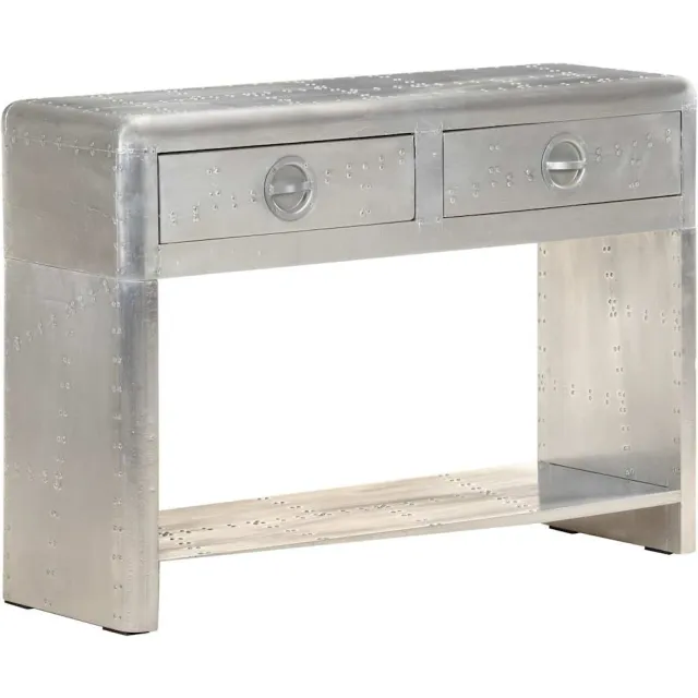 vidaXL Dressoir luchtvaartstijl 110x35x75 cm metaal Zilver