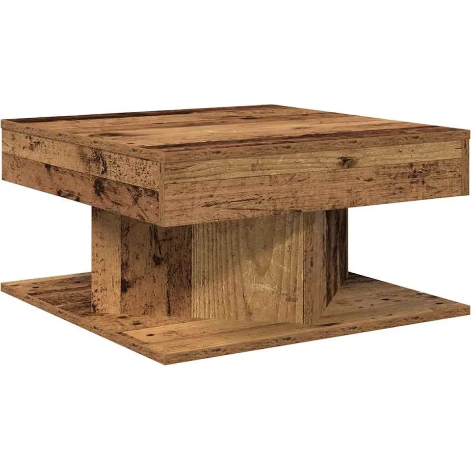 vidaXL Salontafel 55x55x30 cm bewerkt hout oud houtkleurig Bruin