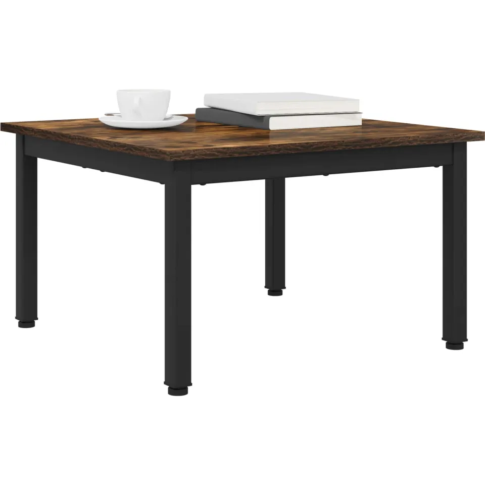 vidaXL Salontafel Rook Eik 60 x 60 x 36 cm Bewerkt hout Grijs