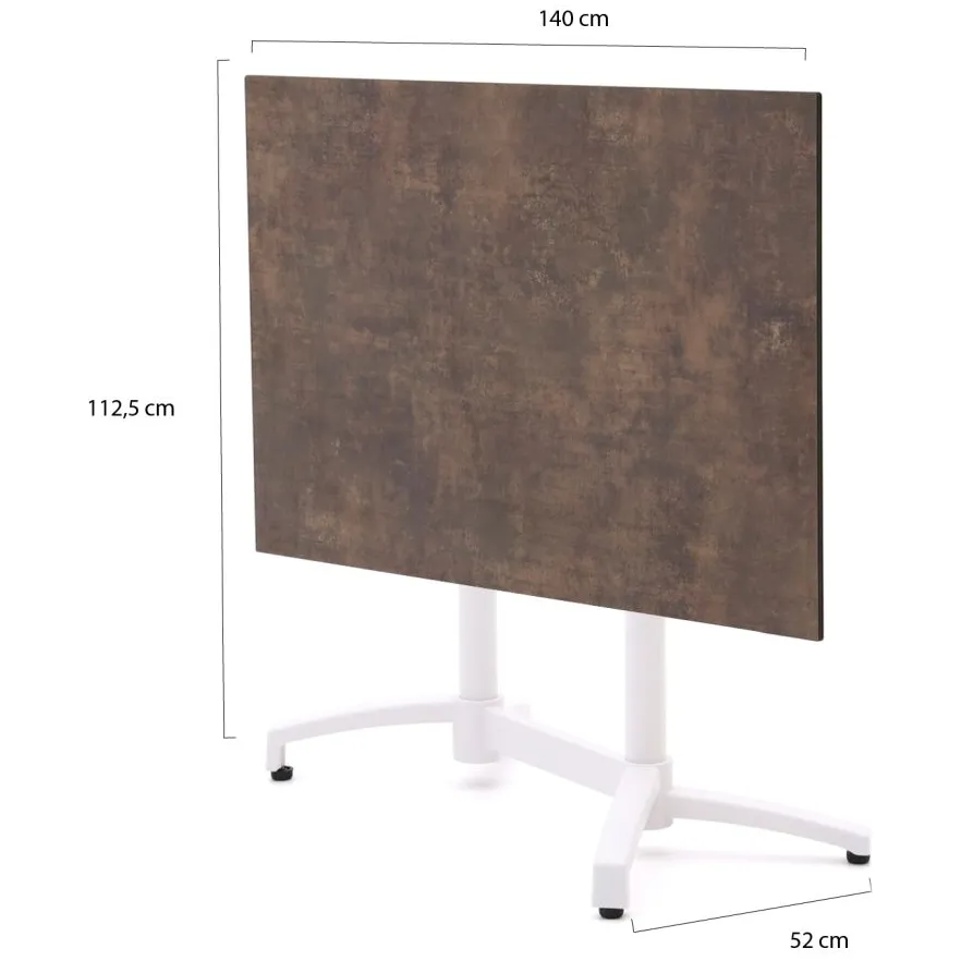 Bellagio tuinmeubelen Bellagio Canzo klaptafel 140x80x73cm wit, foto 2