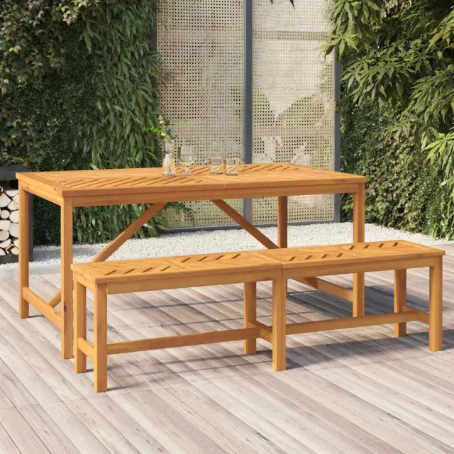 vidaXL Tuintafel 150x90x74 cm massief acaciahout bruin, foto 2