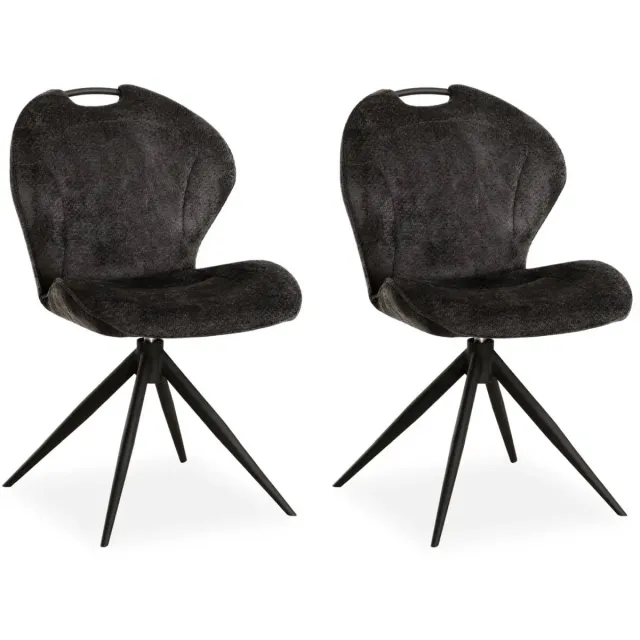 MX Sofa Eetkamer stoel River - Antraciet (set van 2 stuks)