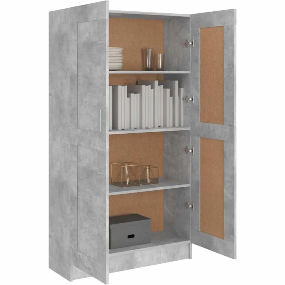 vidaXL Boekenkast 82,5x30,5x150 cm bewerlt hout betongrijs