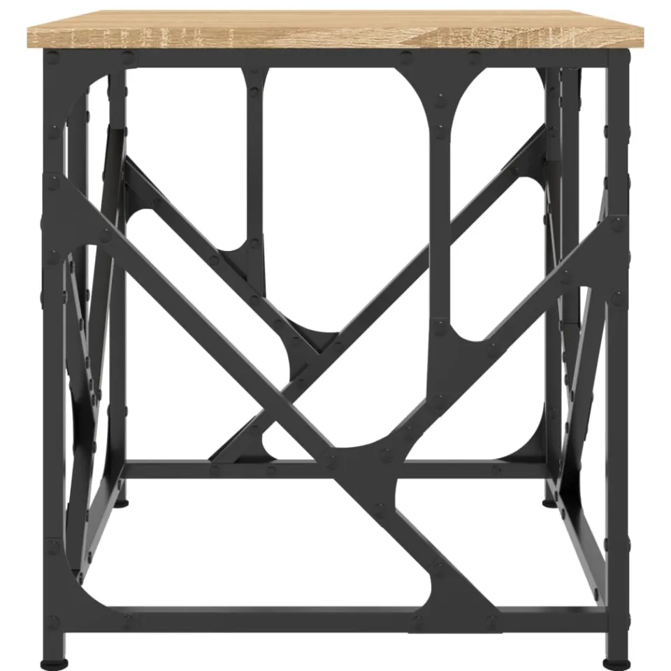 vidaXL Salontafel 45x45x47,5 cm bewerkt hout sonoma eikenkleurig Bruin
