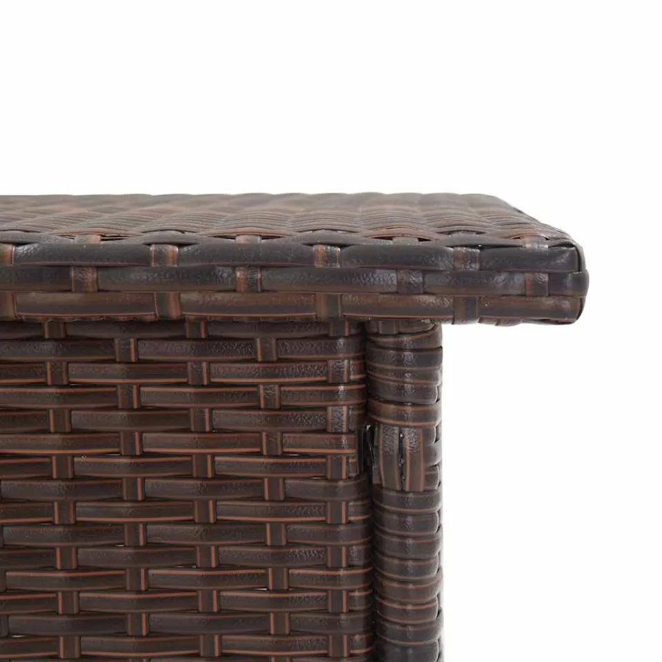 vidaXL Theetafel 50x50x47 cm poly rattan bruin, foto 3
