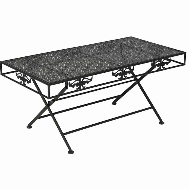 vidaXL Salontafel vintage stijl inklapbaar 100x50x45 cm metaal zwart