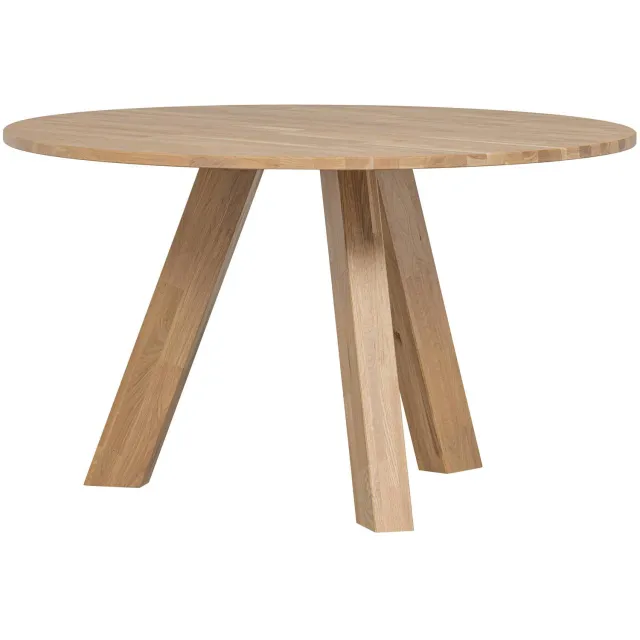 WOOOD Rhonda Eettafel Ø120 CM - Eiken - Bordeauxrood - 75x129x129 natural matt