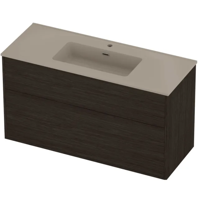 Proline Tribute Badmeubelset Porselein Elegant 1 Kraangat 120x46x67 cm Mat Crème Cotton Mokka Oak Eiken