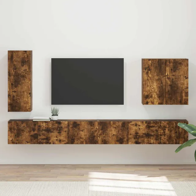 vidaXL TV Wandkast Set 6 st 78,5 x 30 x 29,5 cm Gerookt eiken Bruin