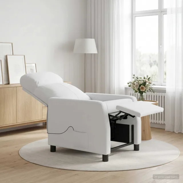 vidaXL Massage Recliner Wit Stof