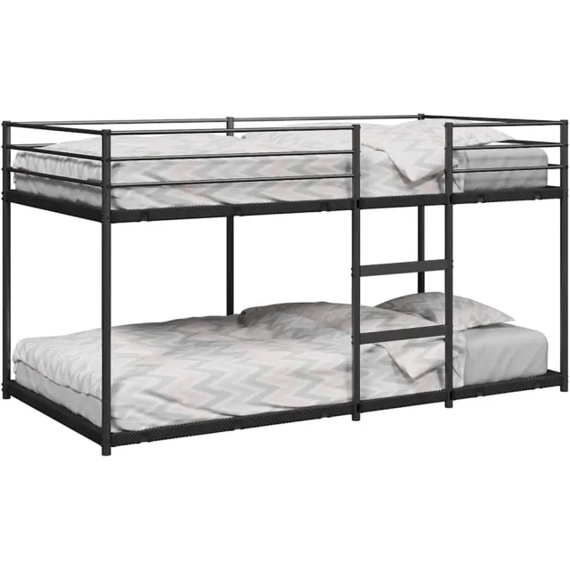 vidaXL Stapelbed zonder matras 75x190 cm staal zwart