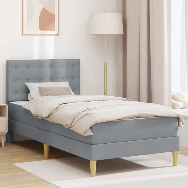 vidaXL Bedframe met matras Lichtgrijs 80 x 200 cm Stof