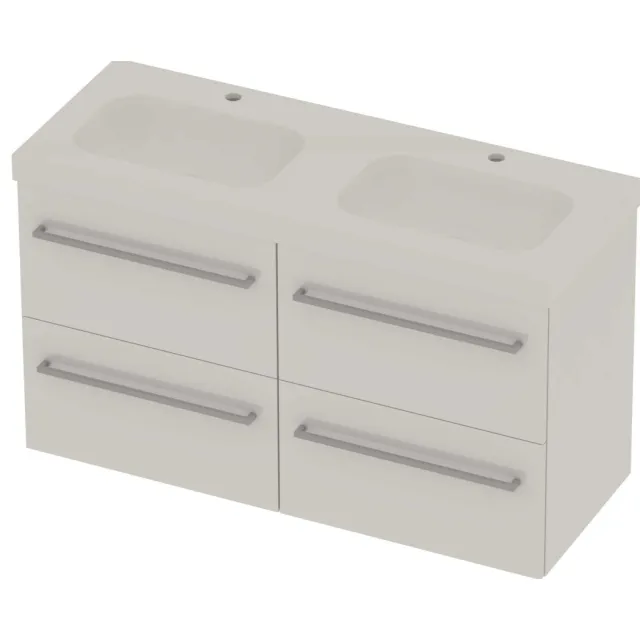 Basic-Line Moby 46 Badmeubelset Polystone 120x46x66 cm M46gwdhw2x602 Ice White Glans Wit