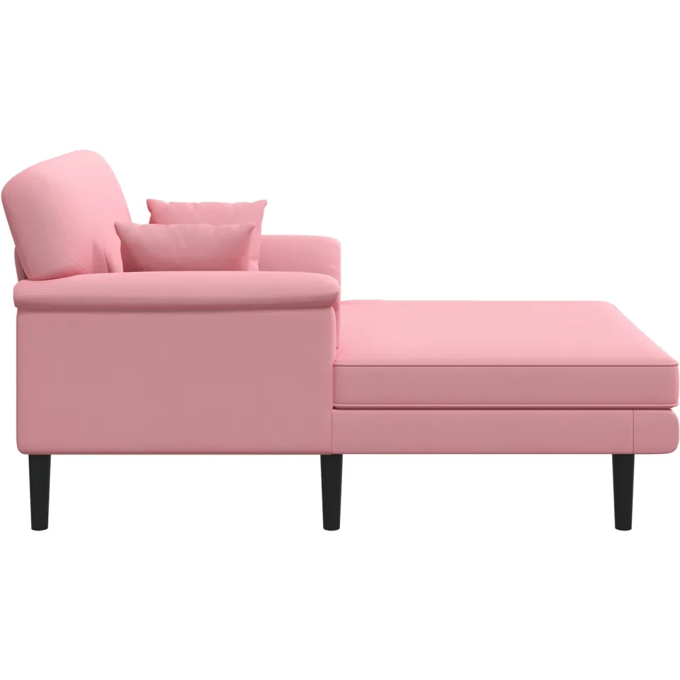 vidaXL Chaise longue Roze fluweel, foto 4