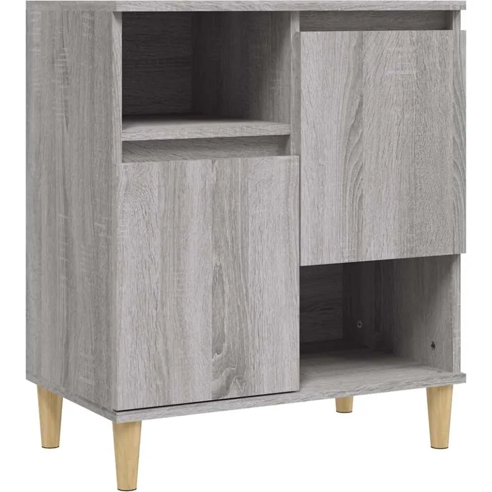 vidaXL Dressoir 60x35x70 cm bewerkt hout grijs sonoma eikenkleurig