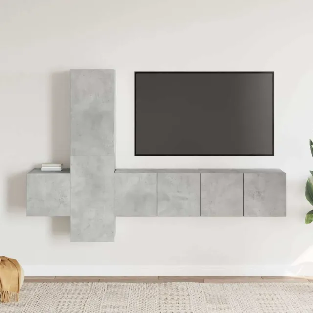 vidaXL 5-delige Tv-meubelset bewerkt hout betongrijs grijs, foto 2