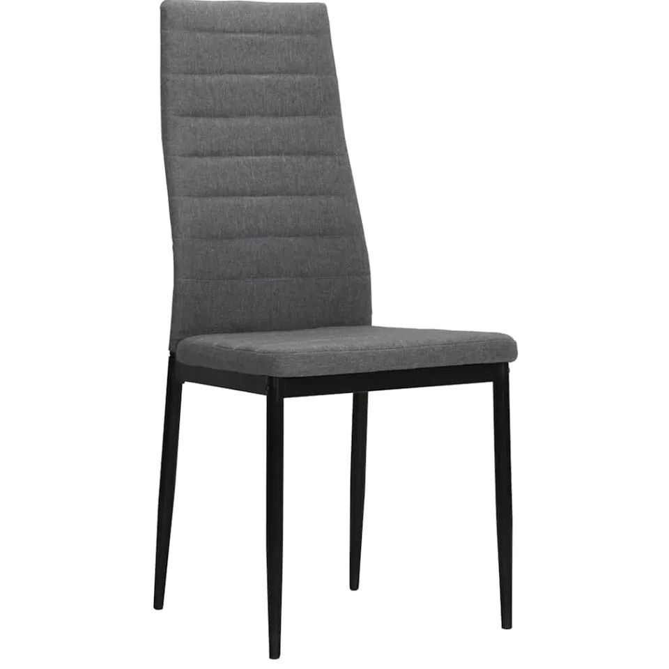 vidaXL Eetkamerstoelen 6 st stof lichtgrijs grijs, foto 2