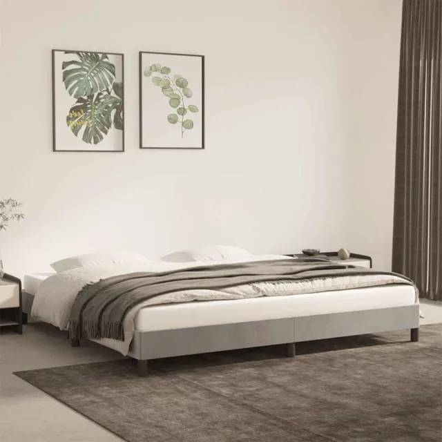 vidaXL Bedframe zonder matras 200x200 cm fluweel lichtgrijs