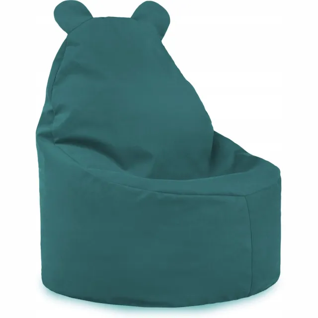 Italpouf Blauwe Teddy Pufa Stoel voor Kinderen - Zacht Velours, Veilig & Gecertificeerd