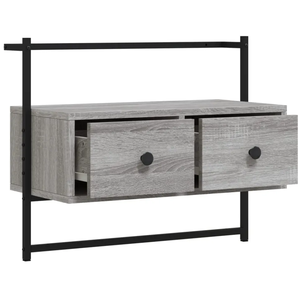 vidaXL Tv-meubel wandgemonteerd 60,5x30x51 cm hout grijs sonoma eiken