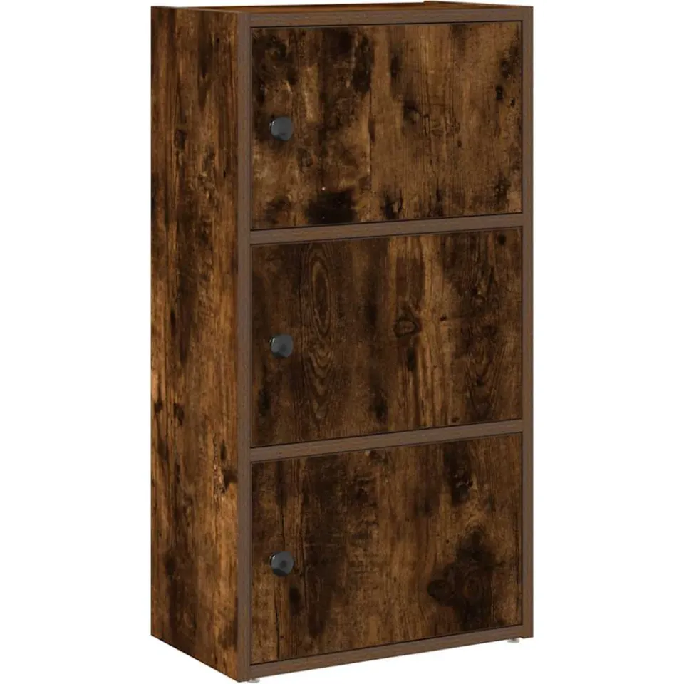 vidaXL Boekenkast 40x24x77 cm bewerkt hout gerookt eikenkleurig, foto 3