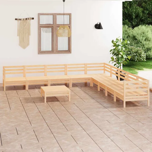 vidaXL 10-delige Loungeset massief grenenhout wit, foto 2