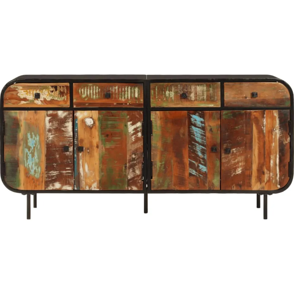 vidaXL Dressoir 140x35x70 cm massief gerecycled hout en metaal bruin, foto 3