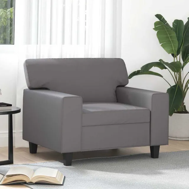 vidaXL Fauteuil 60 cm kunstleer grijs