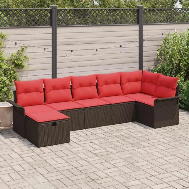 vidaXL Tuin Sofa Set 7 st Poly riet zwart, foto 2