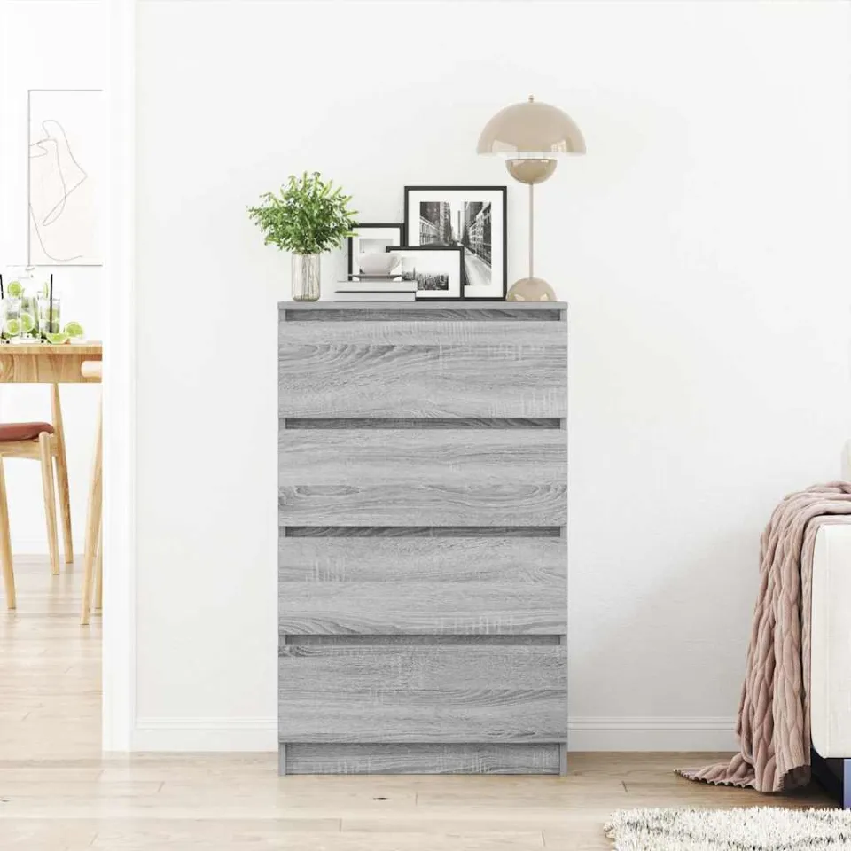 vidaXL Dressoir 60x35x98,5 cm bewerkt hout grijs sonoma eikenkleurig, foto 3
