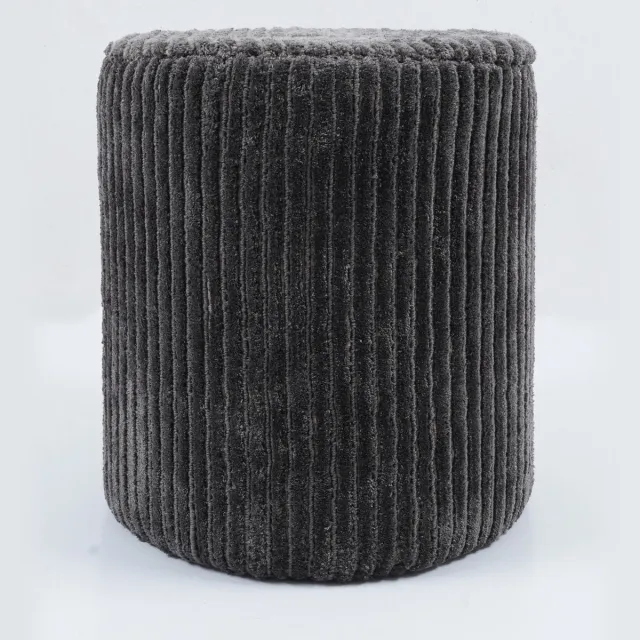 Giga Living Poef Ribbed Grijs - Giga Living