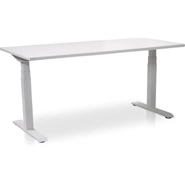 Multi Ratio Zit-sta bureau elektrisch verstelbaar - MRC PRO NEN-EN 527 | 140 x 80 cm | frame wit - blad wit - met kabelmanagement | memory functie met USB | 150kg draagvermogen Wit frame