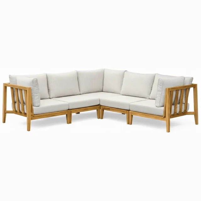 Belito Daan Hoek Loungeset | Teakhout | 245x245 cm | Nr. 3 Zwart