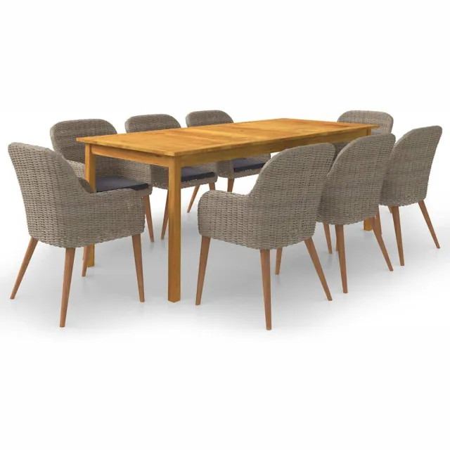 vidaXL 9-delige Tuinset bruin