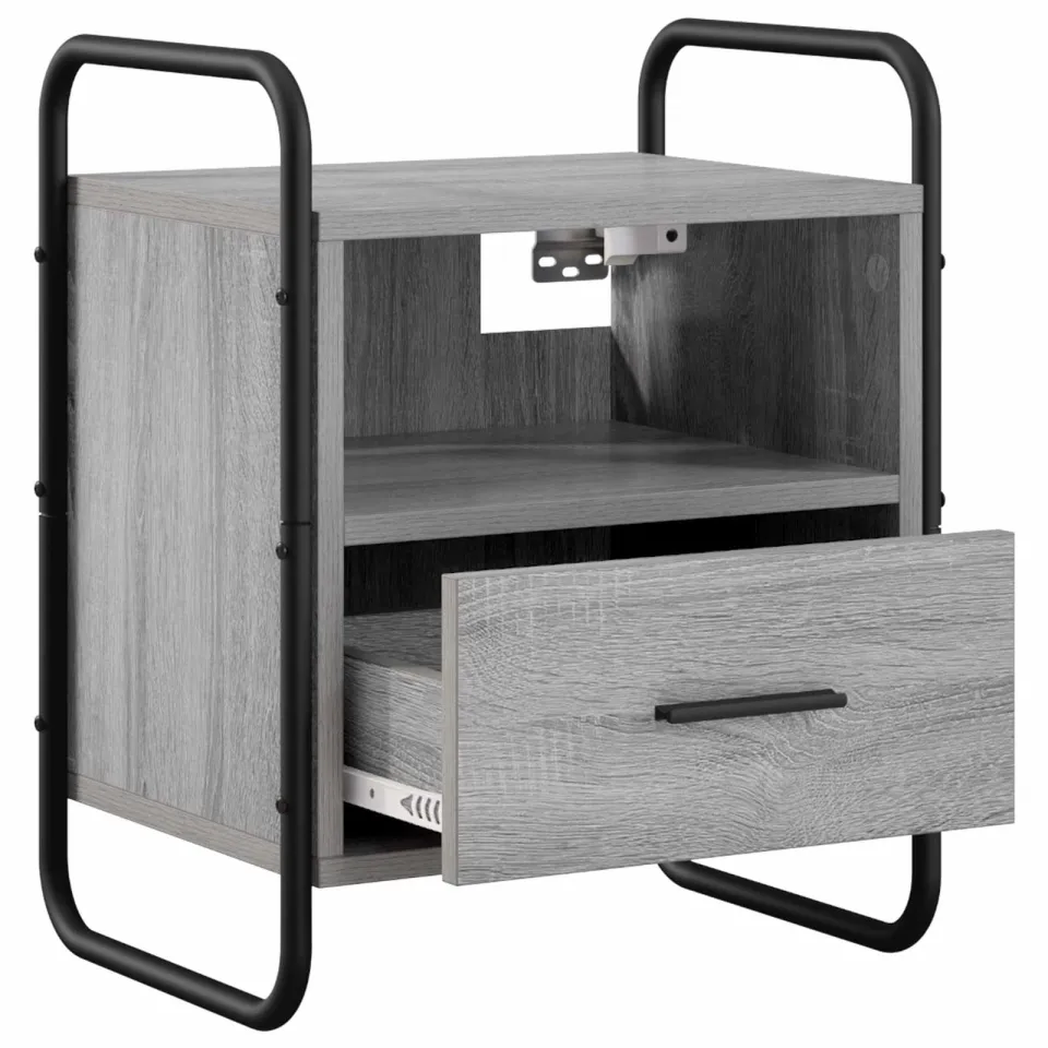 vidaXL Hangend nachtkastje Grijs Sonoma 40 x 30 x 50 cm Bewerkt hout