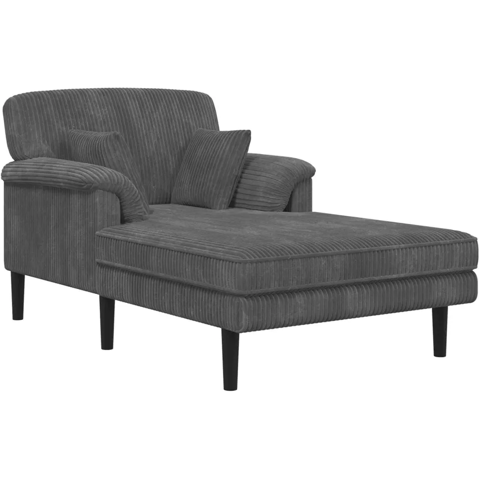 vidaXL Chaise longue Lichtgrijs Katoenen stof, foto 3