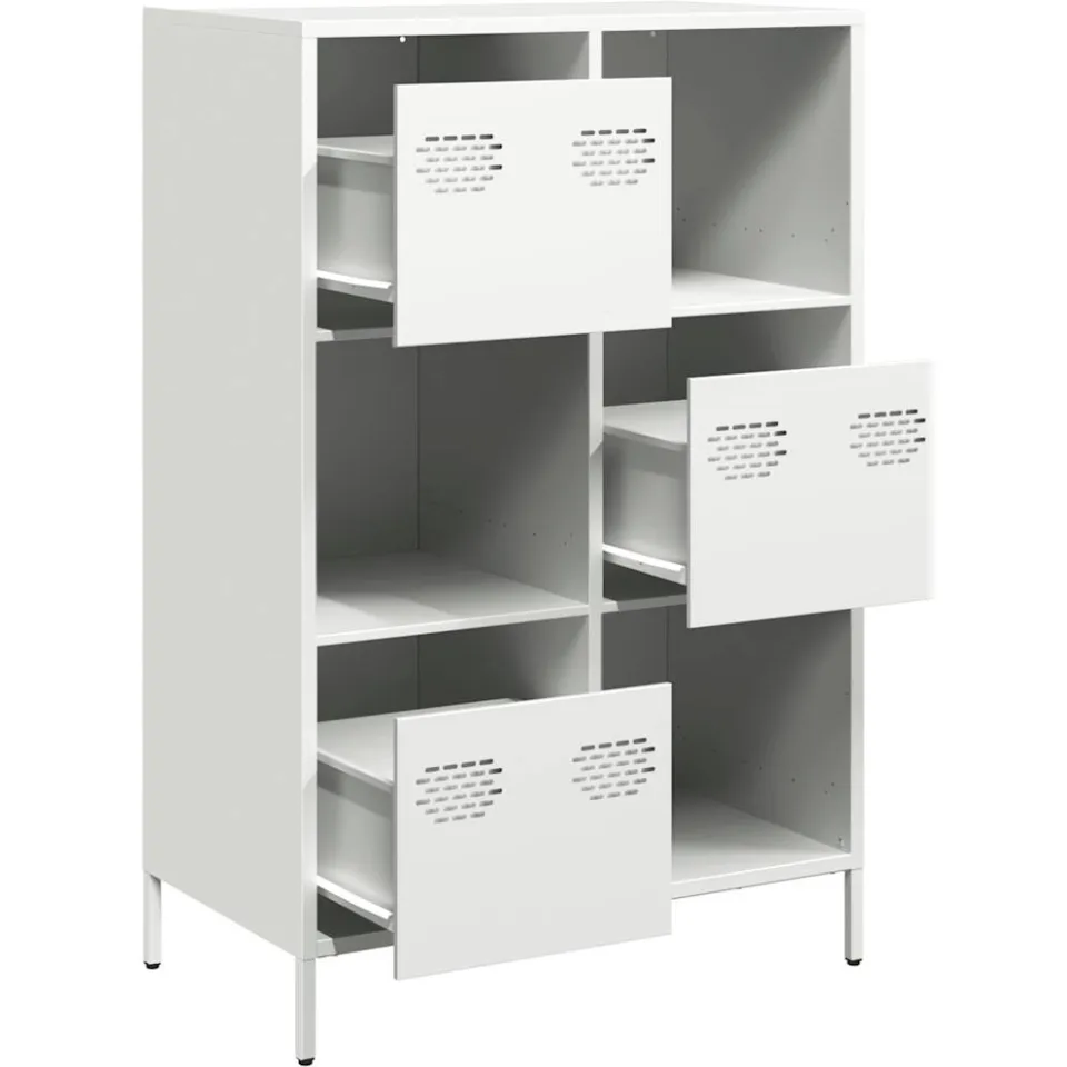 vidaXL Hoge kast 68x39x103,5 cm staal wit, foto 3