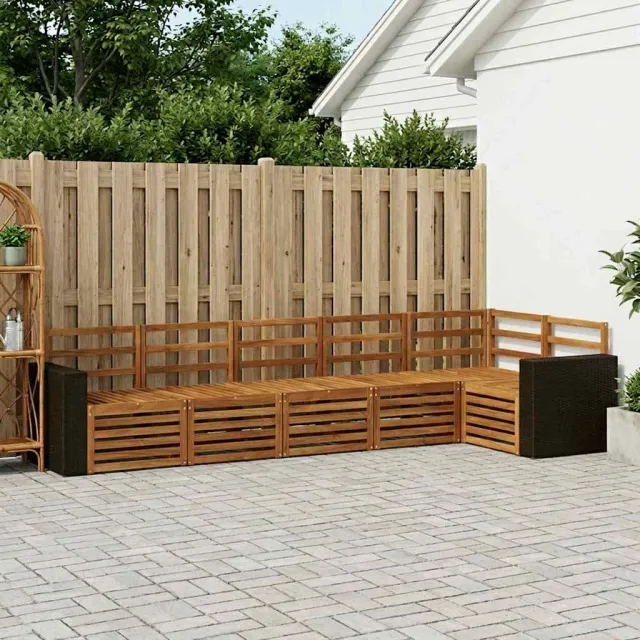 vidaXL Buiten bankenset 6 st 6-zits Naturel Massief Acaciahout