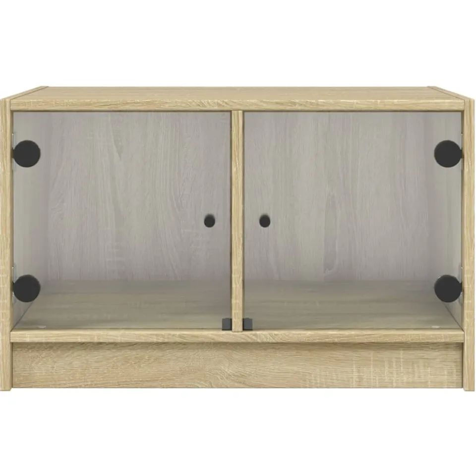 vidaXL Salontafel met glazen deuren 68x50x42 cm sonoma eikenkleurig, foto 4