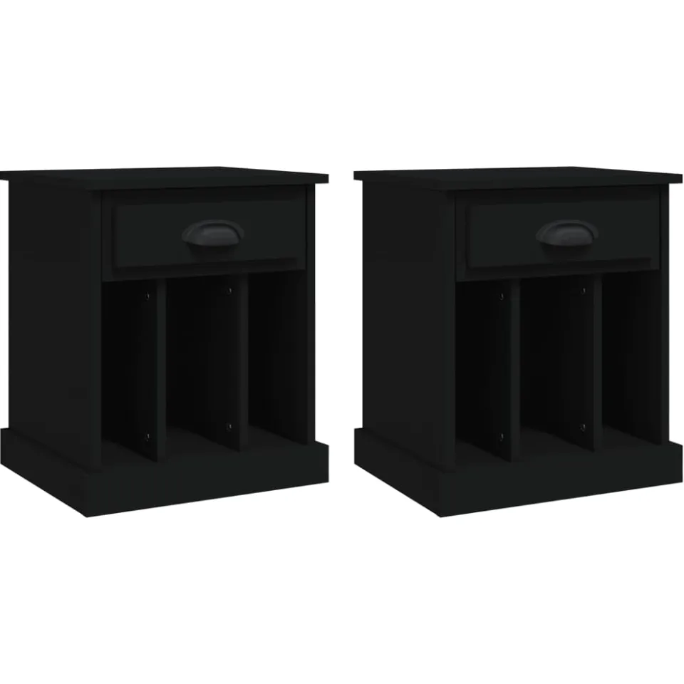 vidaXL Nachtkastjes 2 st 43x36x50 cm zwart
