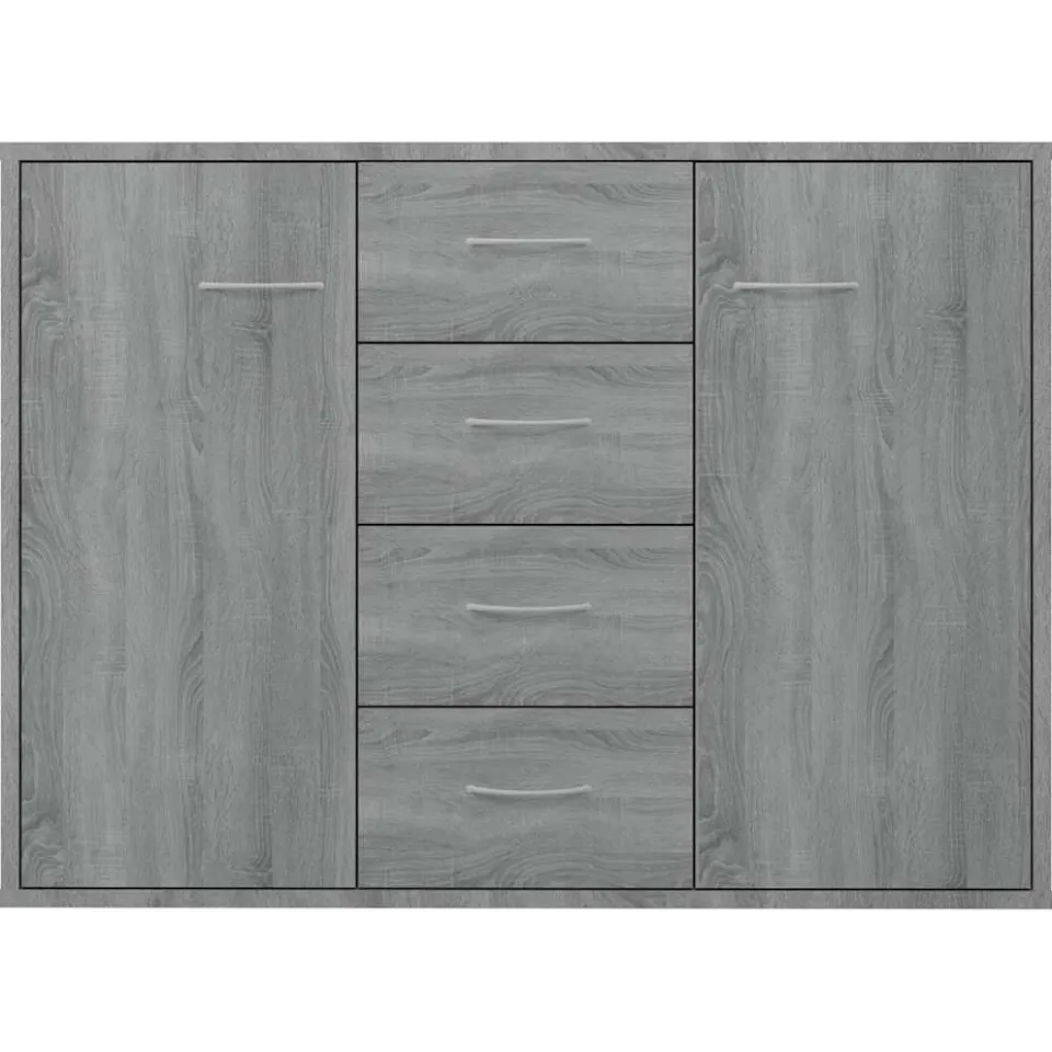 vidaXL Dressoir 88x30x65 cm bewerkt hout grijs sonoma eikenkleurig
