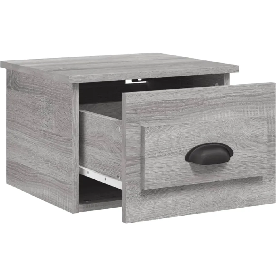 vidaXL Nachtkastje wandgemonteerd 41,5x36x28 cm grijs sonoma eiken, foto 4